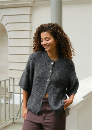 Benuta fluffy knit cardigan Antrasit Melange Neo Noir 